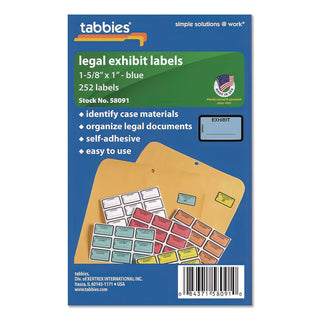 Legal Exhibit Labels, Defendant's Exhibit, 1.63 x 1, Blue, 9/Sheet, 28 Sheets/Pack, 252 Labels/Pack