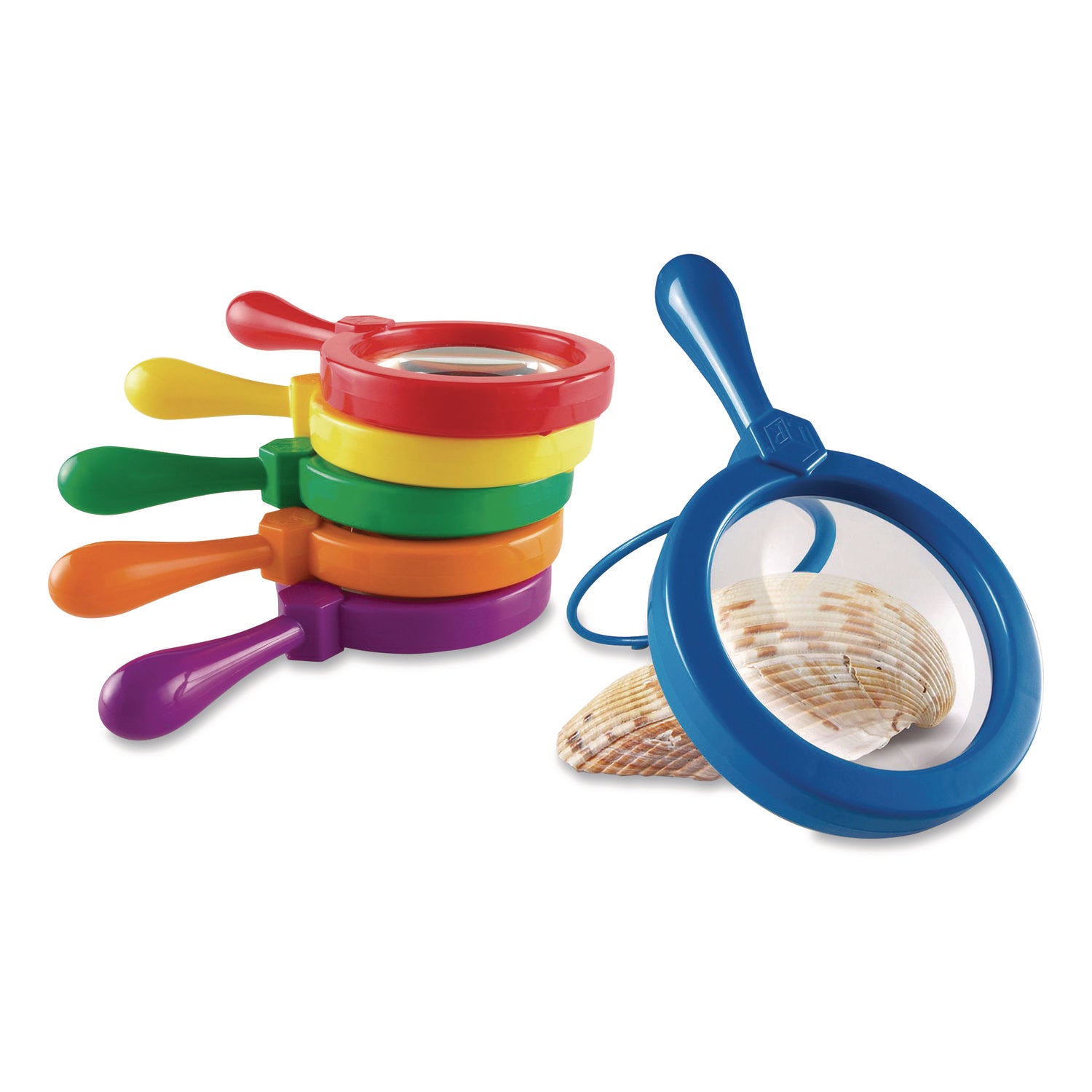 Learning Resources Primary Science Jumbo Magnifiers Set - Magnifying Area 4.50" Diameter - Overall Size 6.7" Height - Plastic Lens