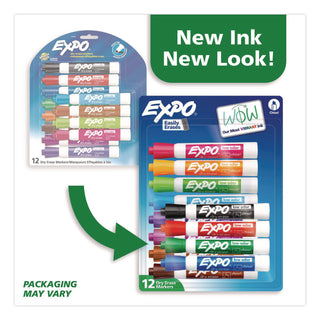 Low-Odor Dry-Erase Marker, Broad Chisel Tip, Assorted Colors, 12/Set