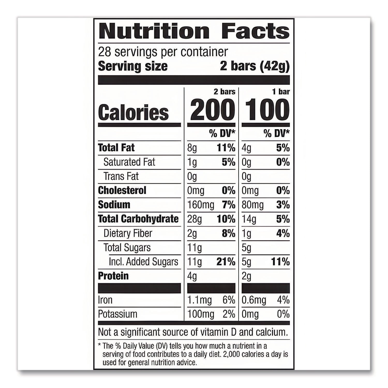 Granola Bars, Crunchy Peanut Butter, 1.5 oz Pouch, 28/Box