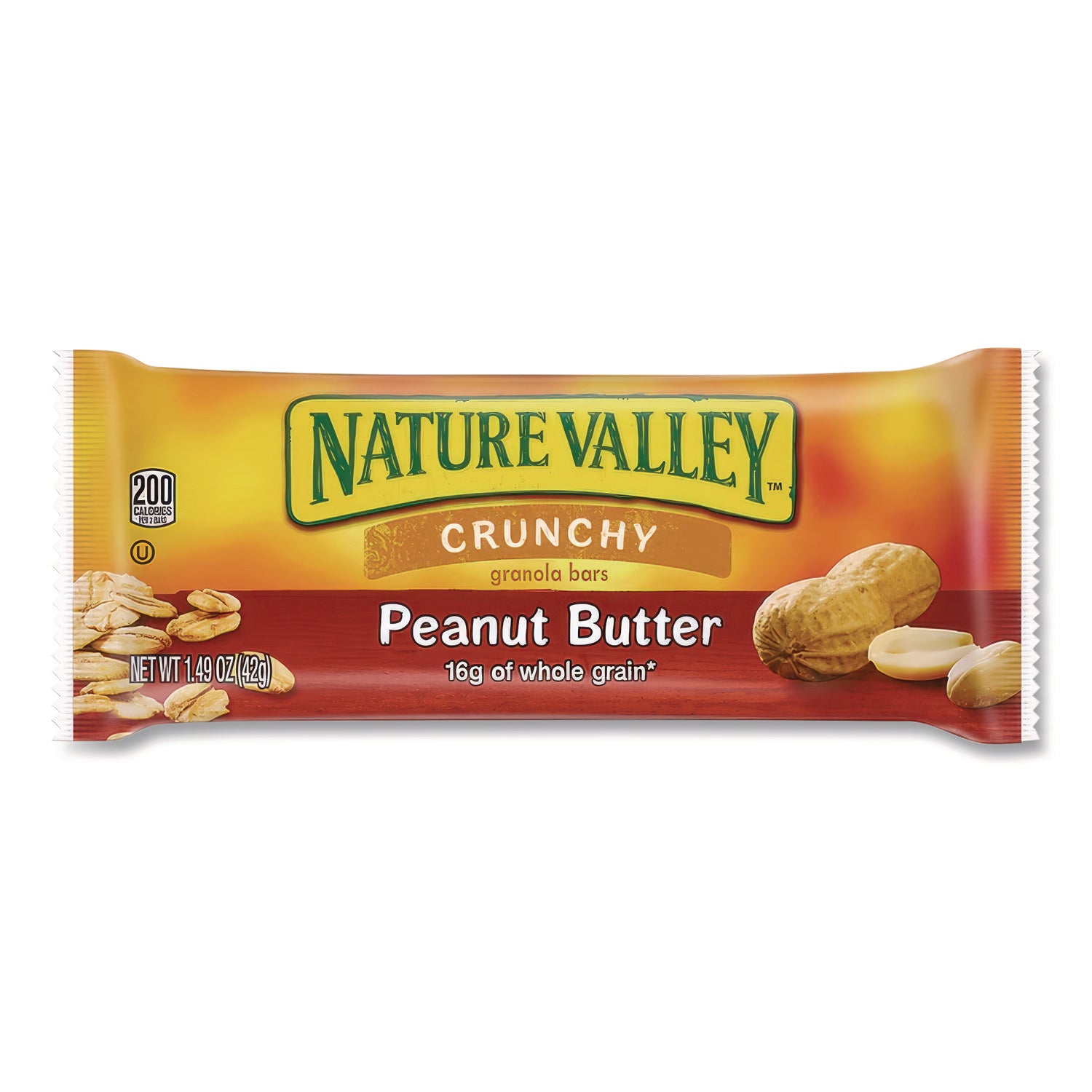 Granola Bars, Crunchy Peanut Butter, 1.5 oz Pouch, 28/Box