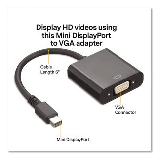 Mini DisplayPort to VGA Adapter, 6", Black