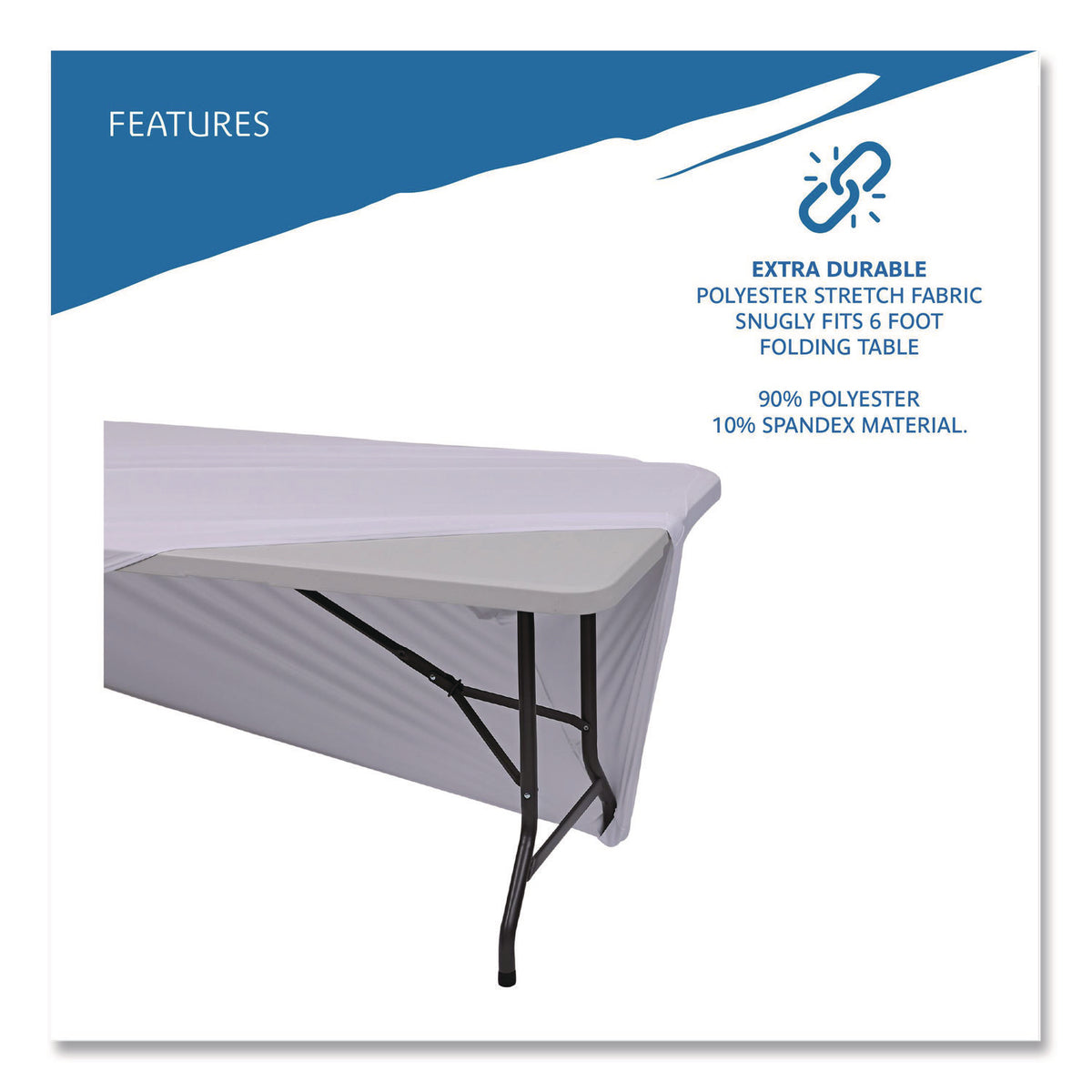 iGear Fabric Table Cover, Polyester, 30 x 72, White