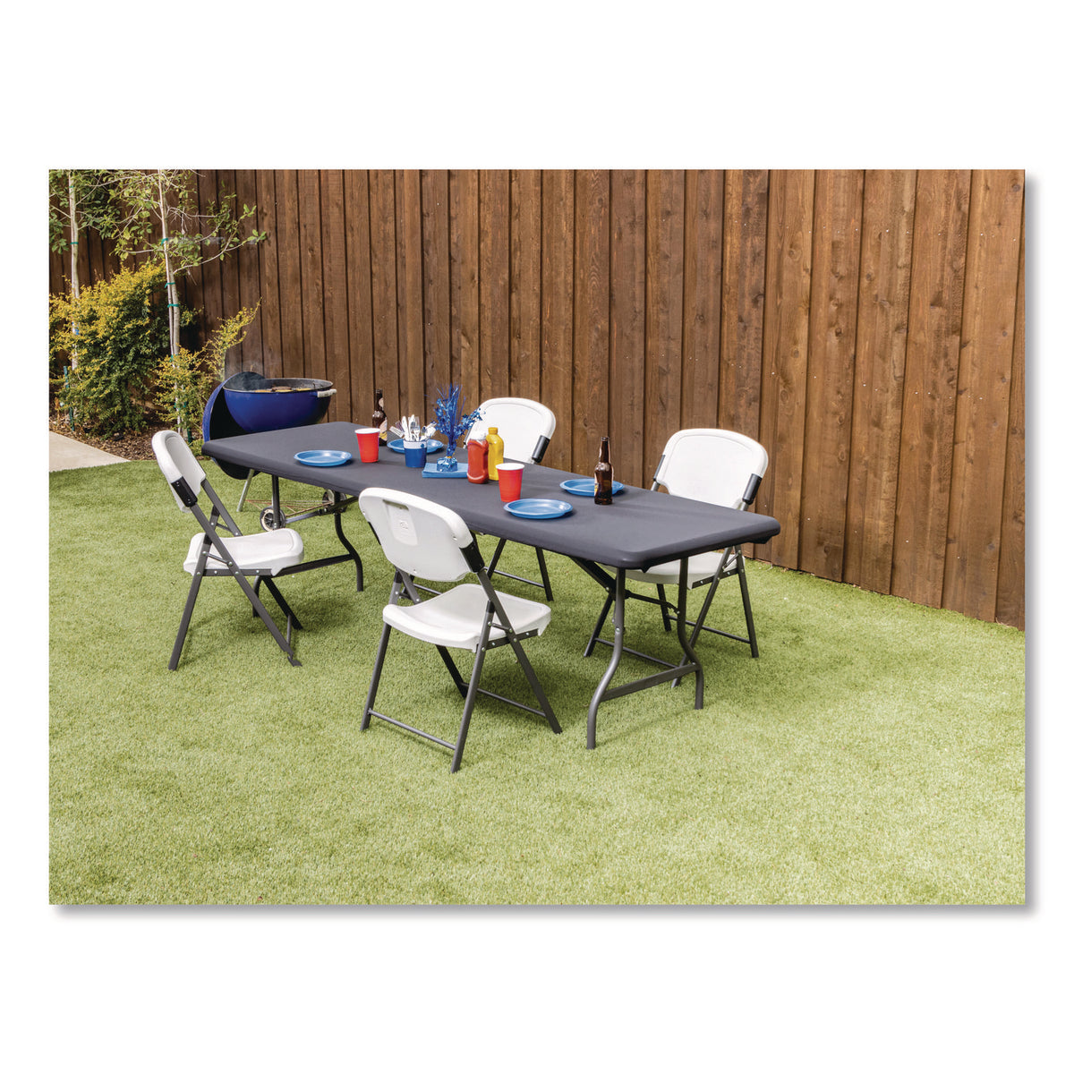 iGear Fabric Table Top Cap Cover, Polyester, 30 x 96, Black