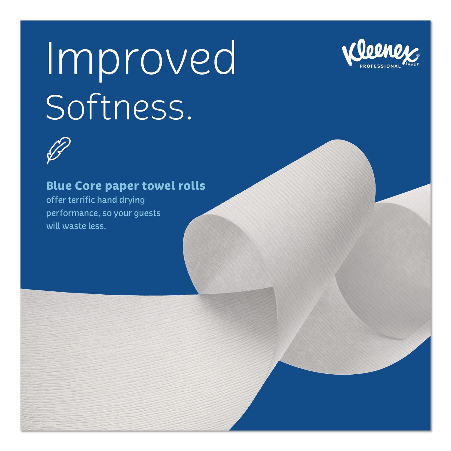 Hard Roll Paper Towels with Premium Absorbency Pockets with Colored Core, Blue Core, 1-Ply, 7.5" x 700 ft, White, 6 Rolls/CT