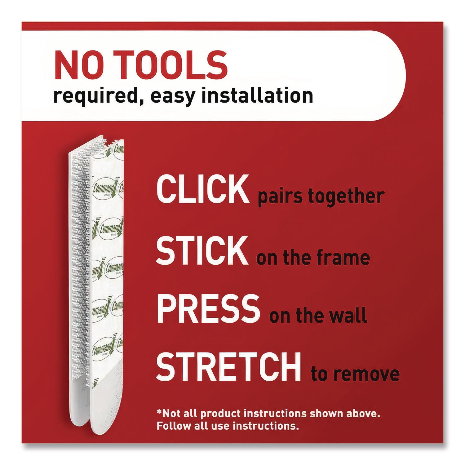 Bath Picture Hanging Strips, Large, Removable, Holds Up to 4 lbs per Pair, 0.75 x 3.65, White, 4 Pairs/Pack
