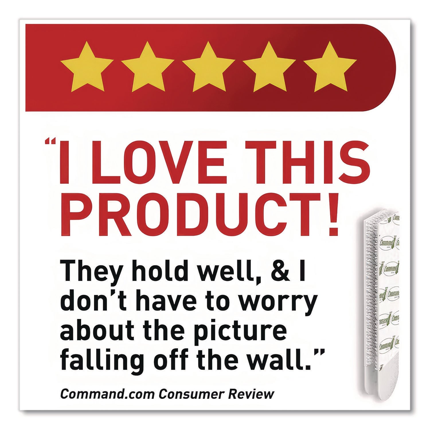 Bath Picture Hanging Strips, Large, Removable, Holds Up to 4 lbs per Pair, 0.75 x 3.65, White, 4 Pairs/Pack