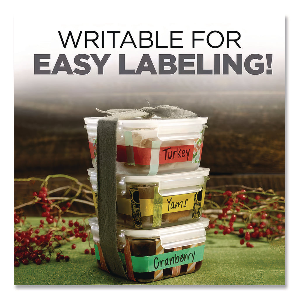Expressions Masking Tape, 3" Core, 0.94" x 20 yds, Red, Green, Yellow, 3 Rolls/Pack