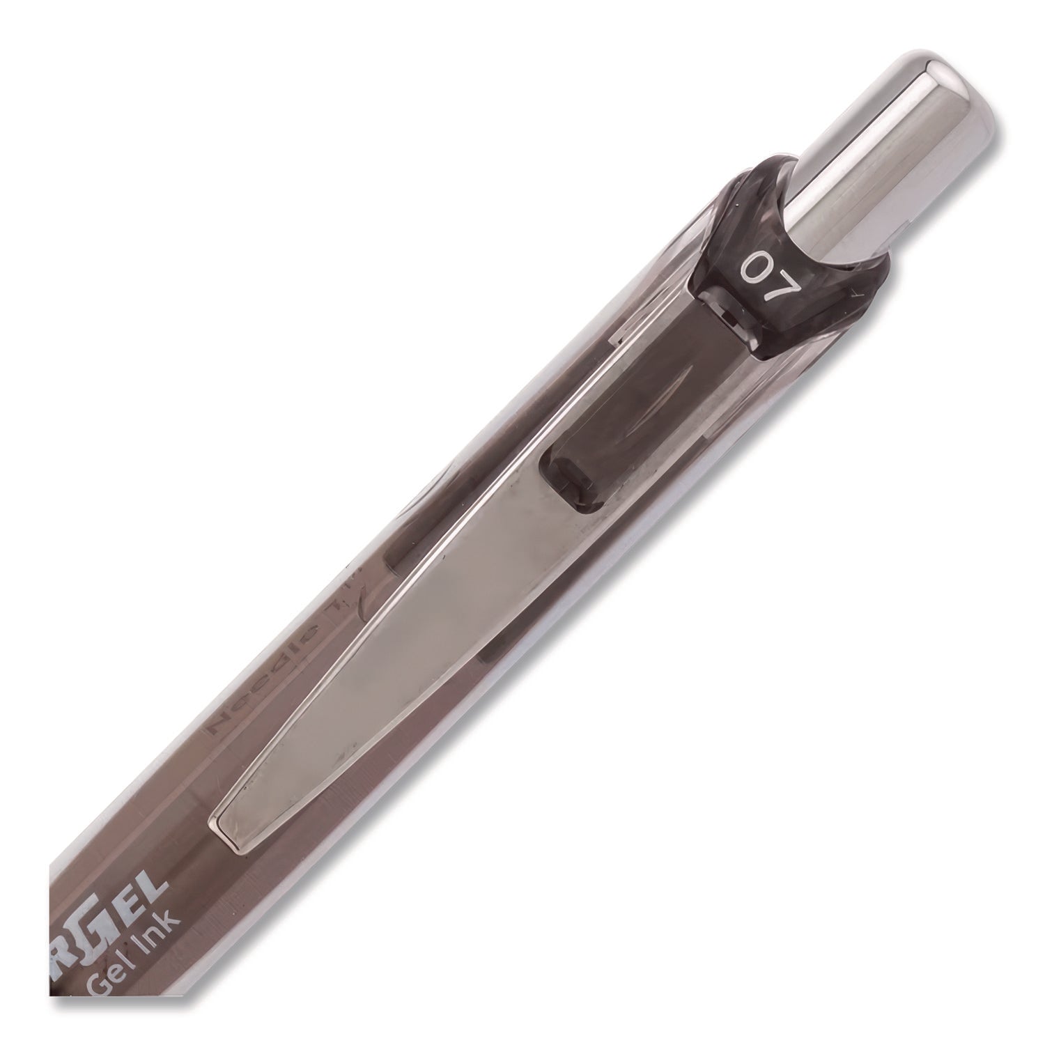 EnerGel Pearl Gel Pen, Retractable, Medium 0.7 mm, Black Ink, White/Black Barrel, Dozen