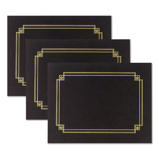 Premium Textured Certificate Holder, 12.65 x 9.75, Black, 3/Pack