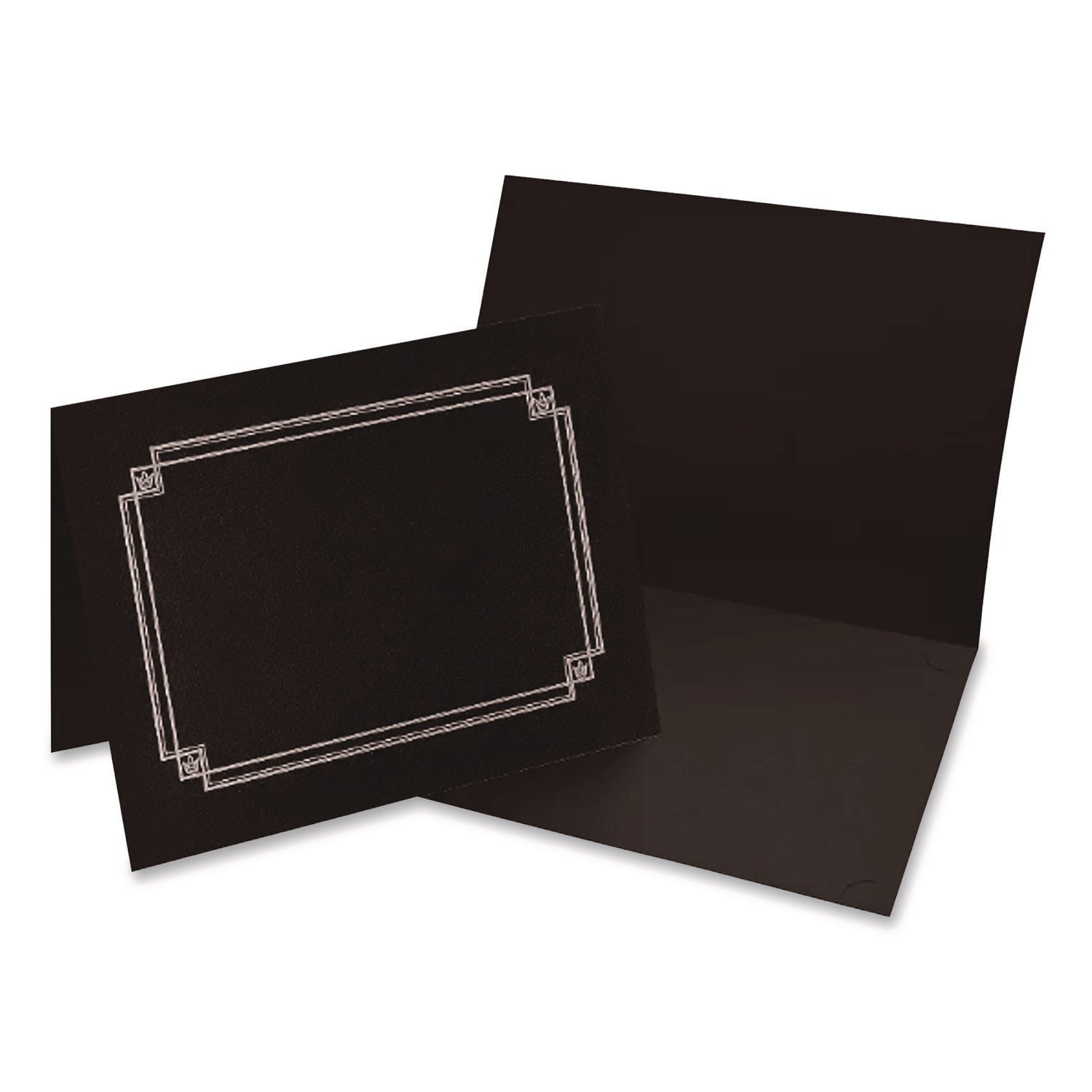 Premium Textured Certificate Holder, 12.65 x 9.75, Black, 3/Pack