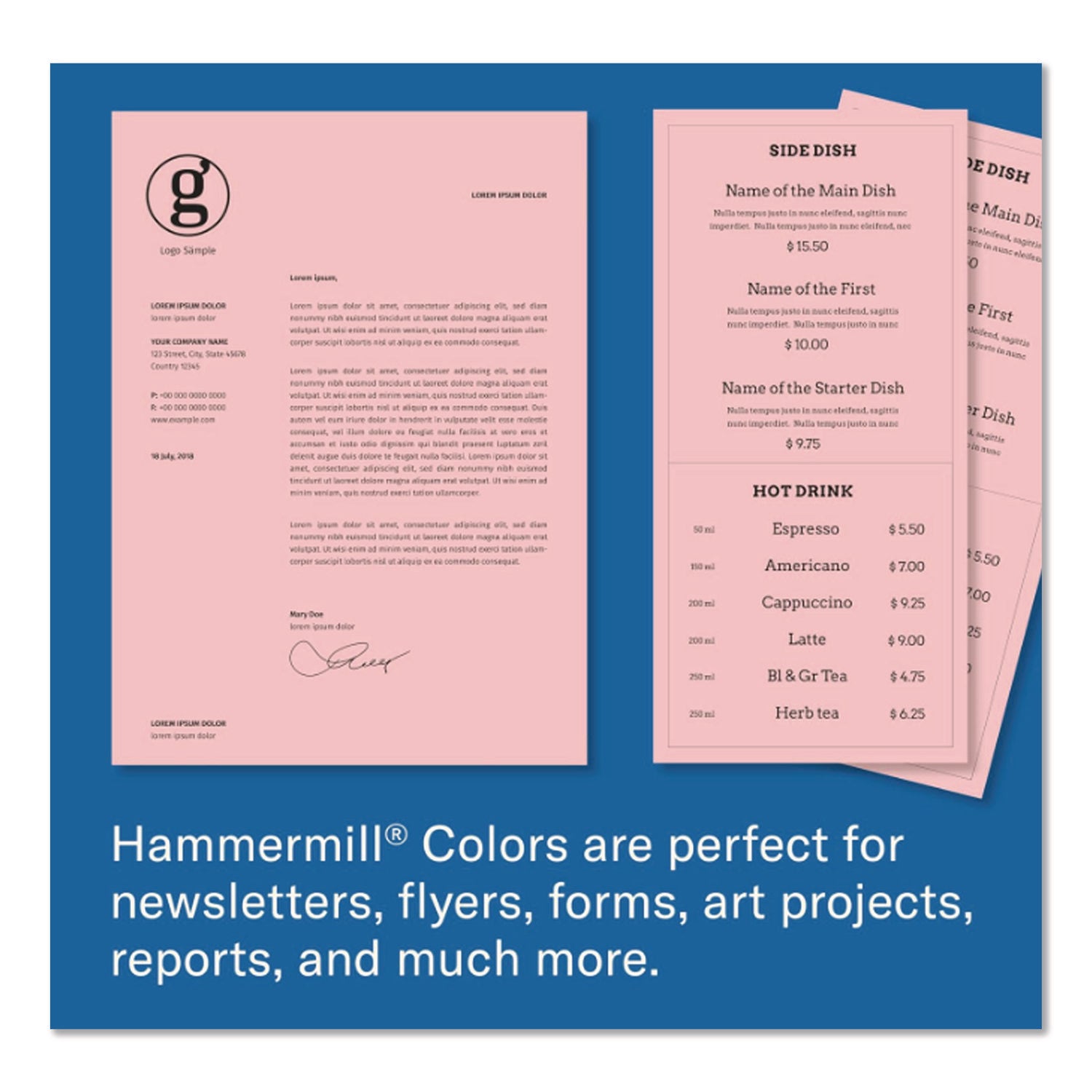 Fore Multipurpose Print Paper, 20 lb Bond Weight, 8.5 x 14, Pink, 500/Ream