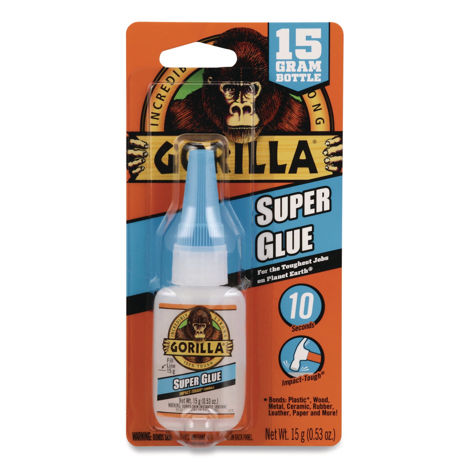 Super Glue, 0.53 oz, Dries Clear