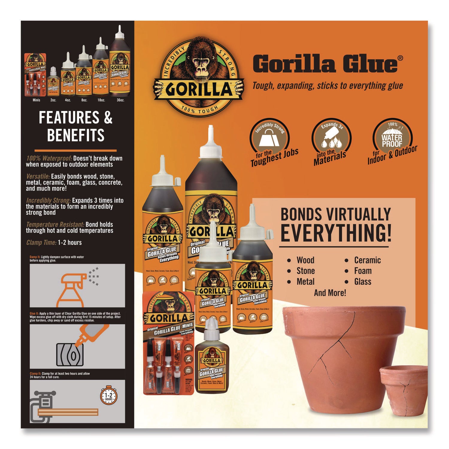 Original Formula Glue, 2 oz, Dries Light Brown