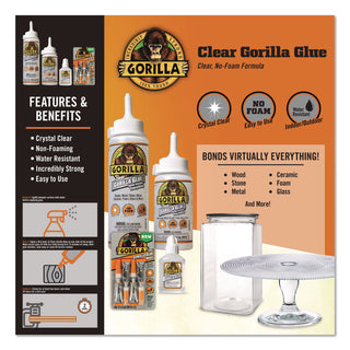 Clear Gorilla Glue, 1.75 oz, Dries Clear