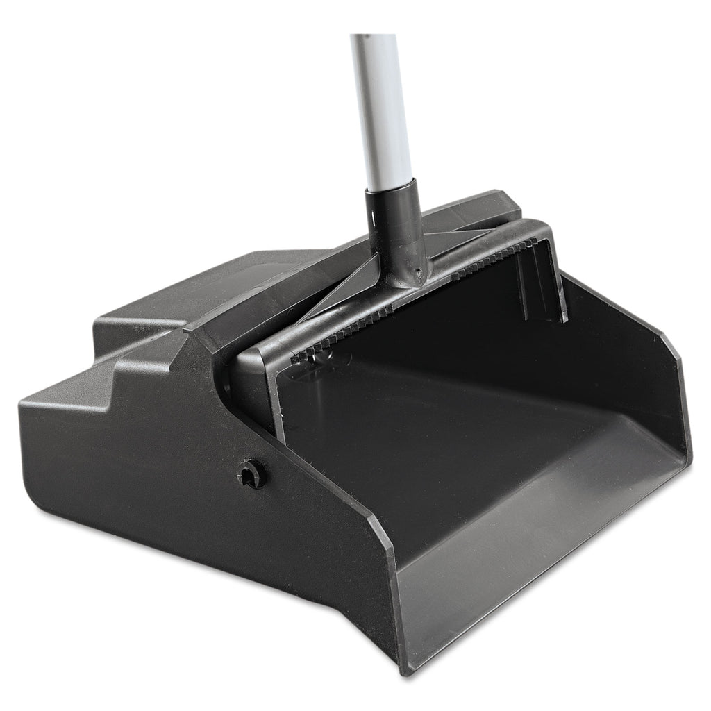 lobbymaster-plastic-dust-pan-12w-x-37h-plastic-black-pan-white-handle_imp2600 - 3