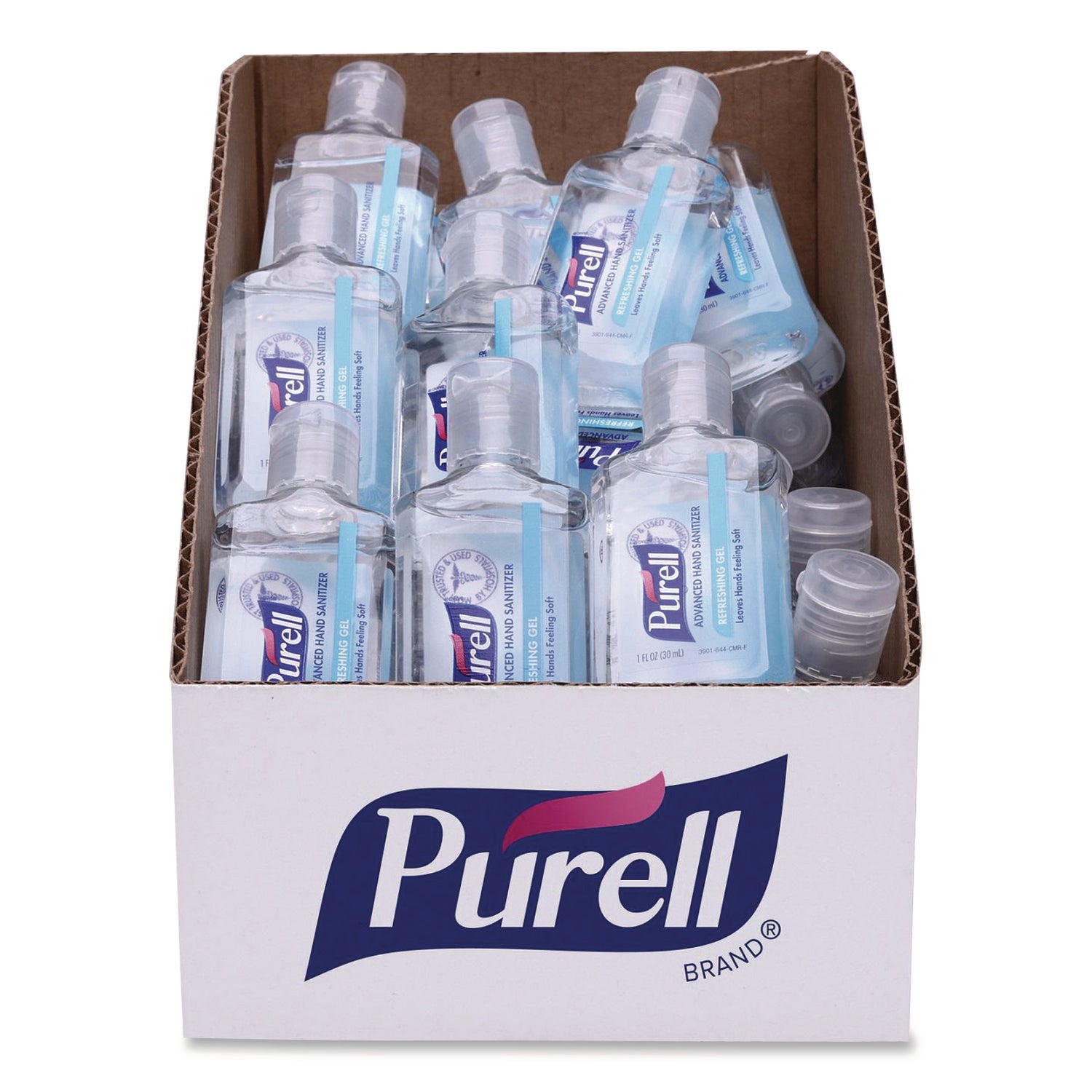 Advanced Hand Sanitizer Refreshing Gel, 1 oz Flip-Cap Bottle with Display Bowl, Clean Scent, 36/Bowl