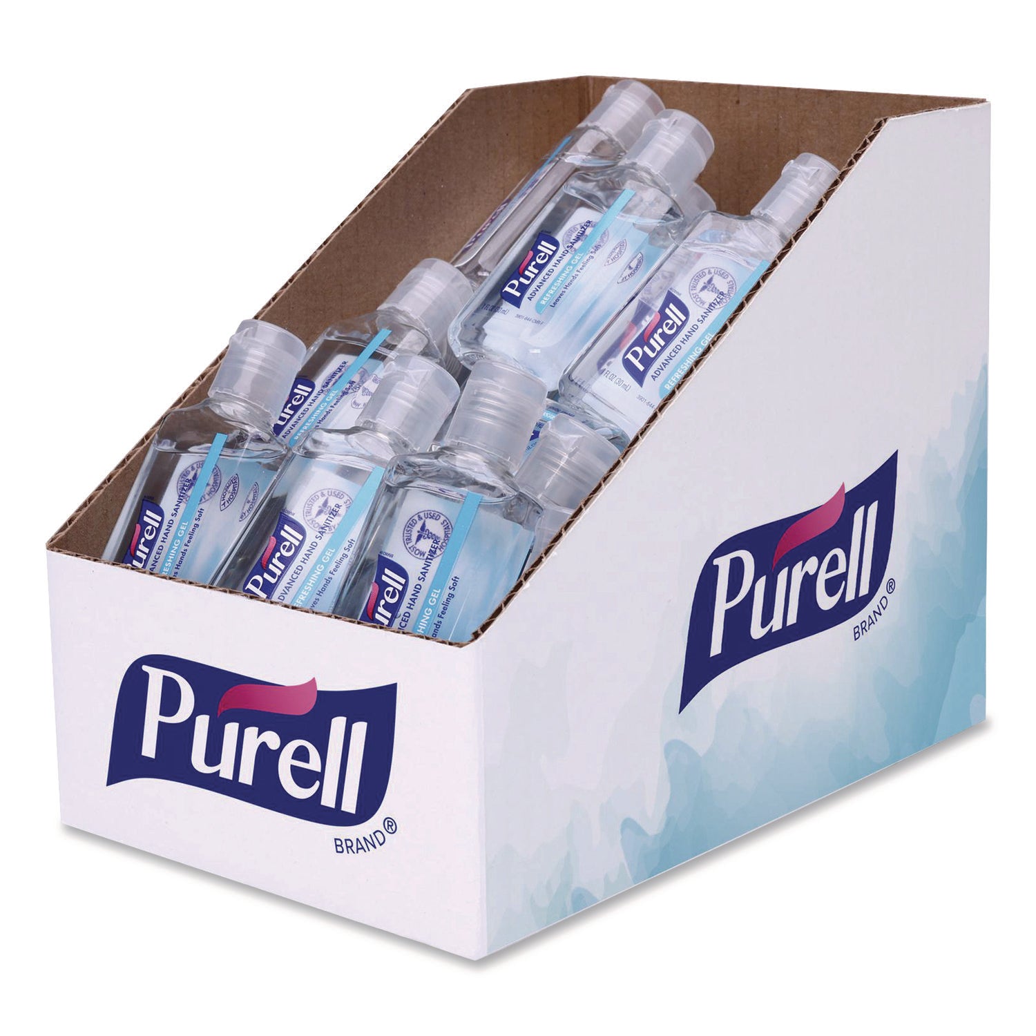 Advanced Hand Sanitizer Refreshing Gel, 1 oz Flip-Cap Bottle with Display Bowl, Clean Scent, 36/Bowl