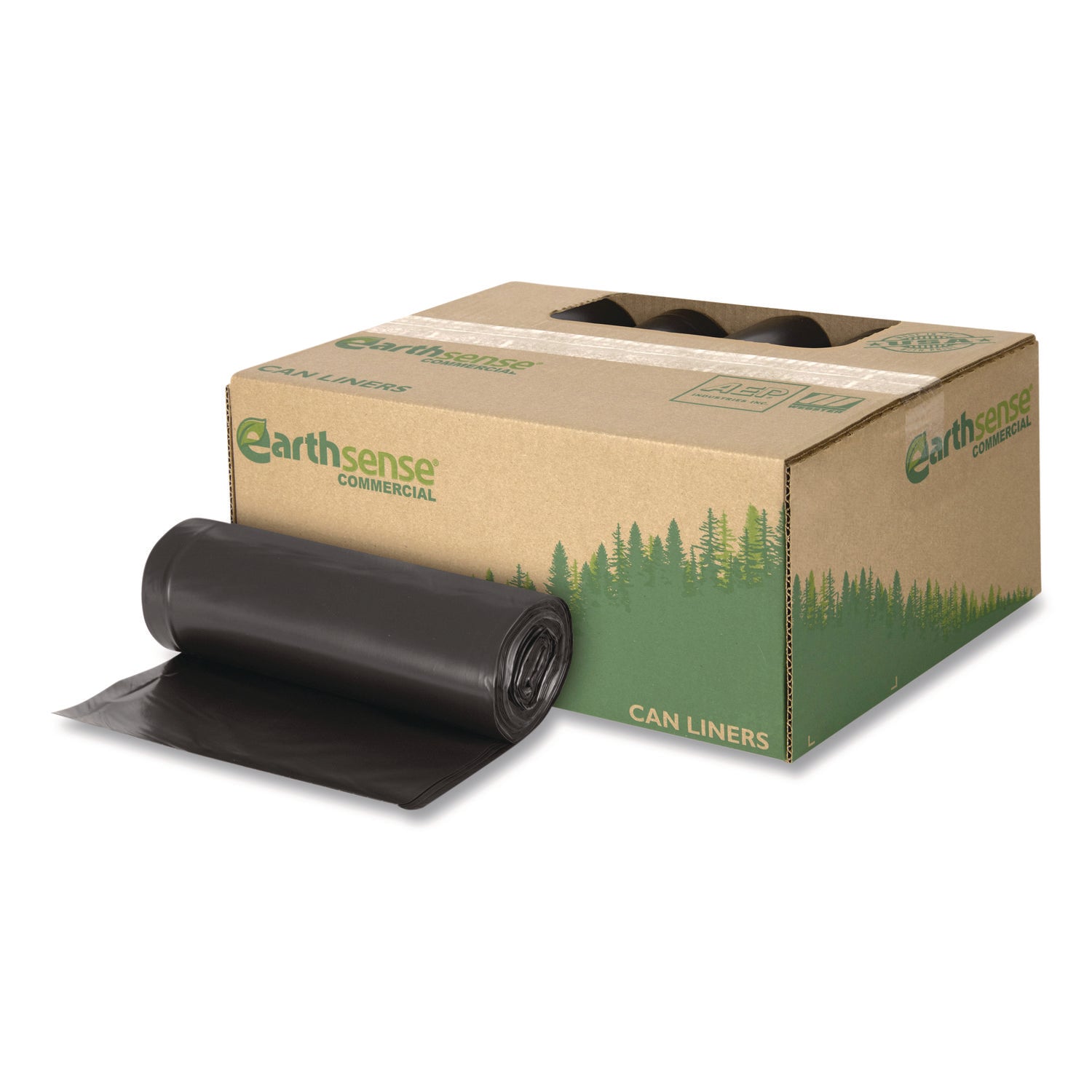 Linear Low Density Recycled Can Liners, 16 gal, 0.85 mil, 24" x 33", Black, 25 Bags/Roll, 20 Rolls/Carton