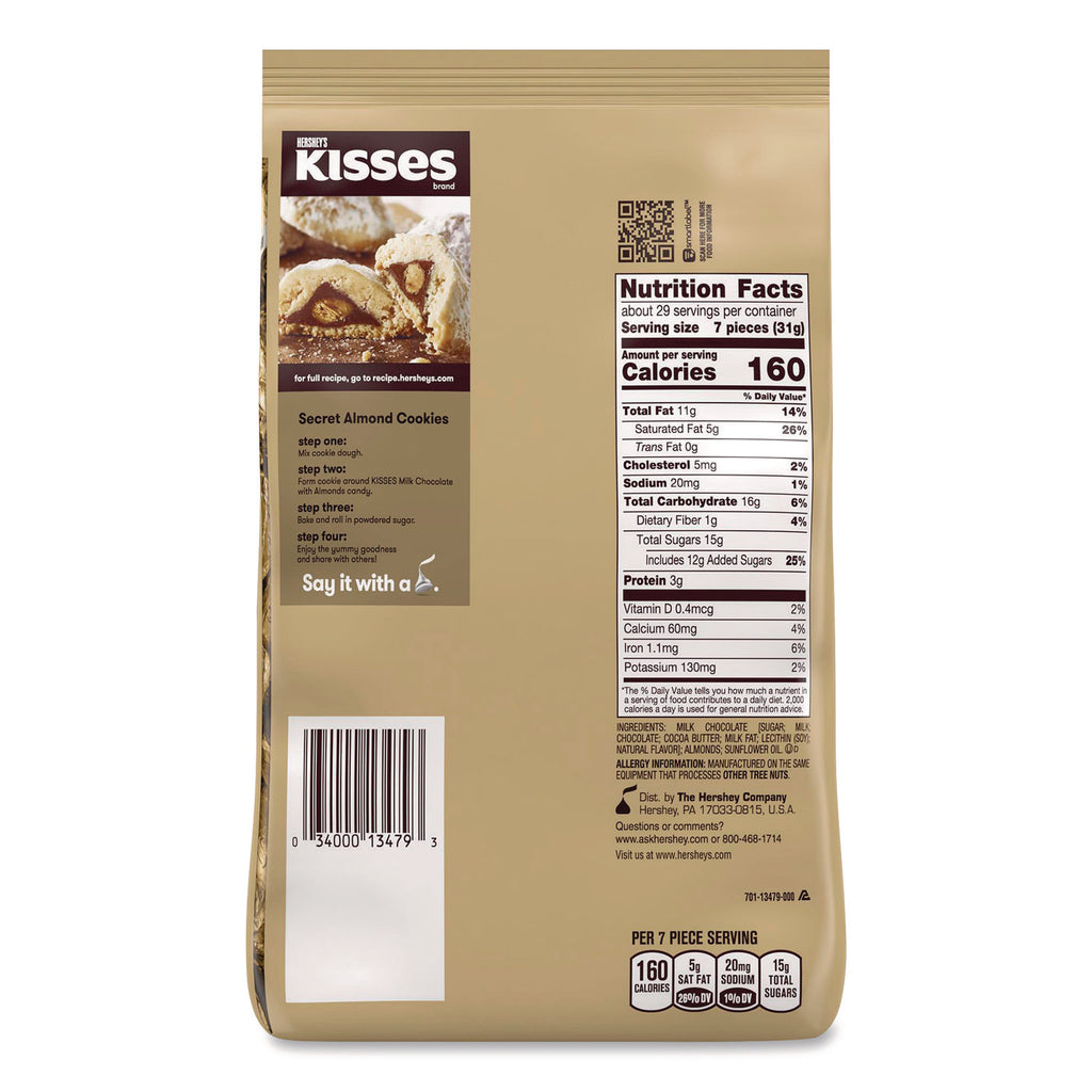 KISSES Milk Chocolate with Almonds, Party Pack, 32 oz Bag, Ships in 1-3 Business Days