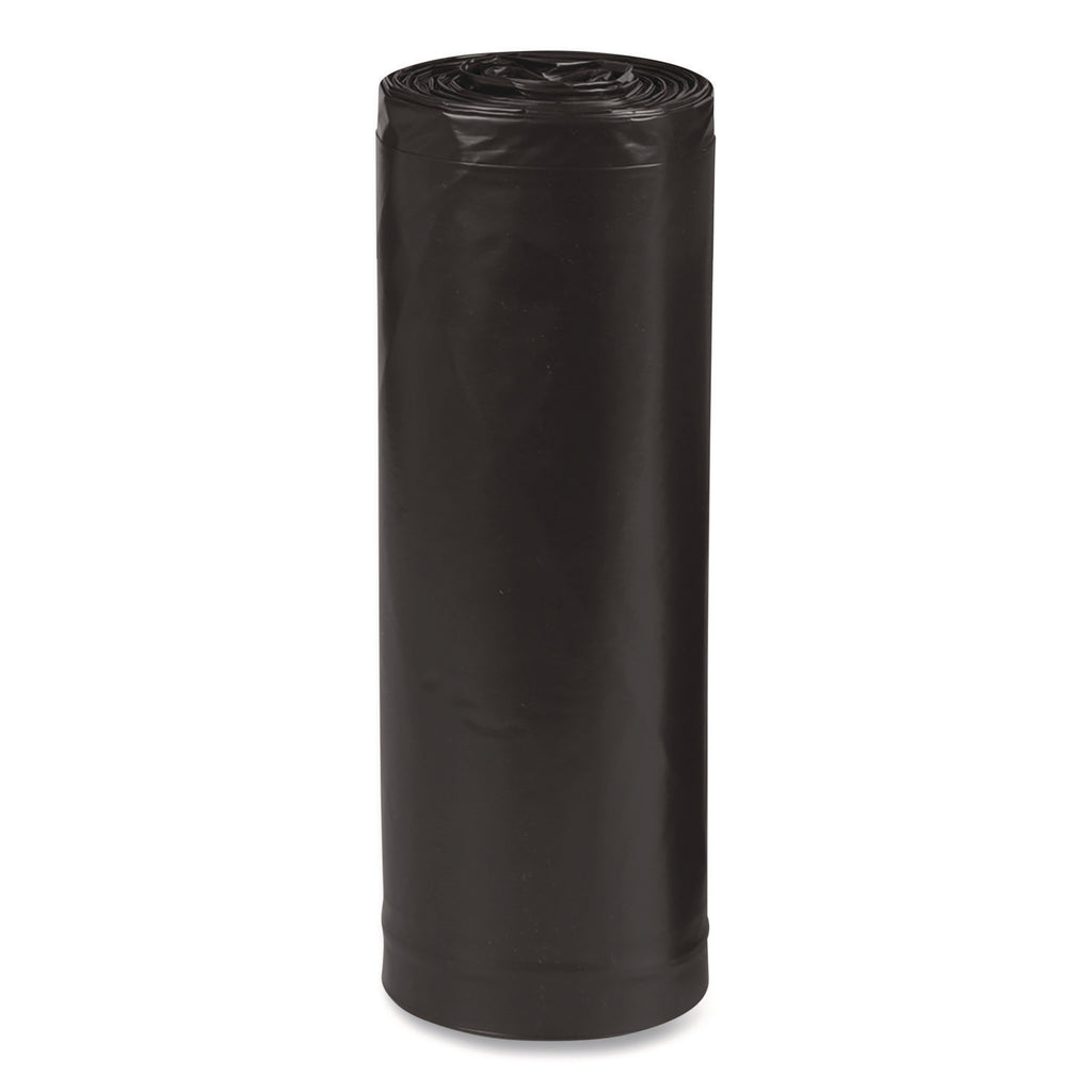 Linear Low Density Recycled Can Liners, 60 gal, 1.65 mil, 38" x 58", Black, 10 Bags/Roll, 10 Rolls/Carton