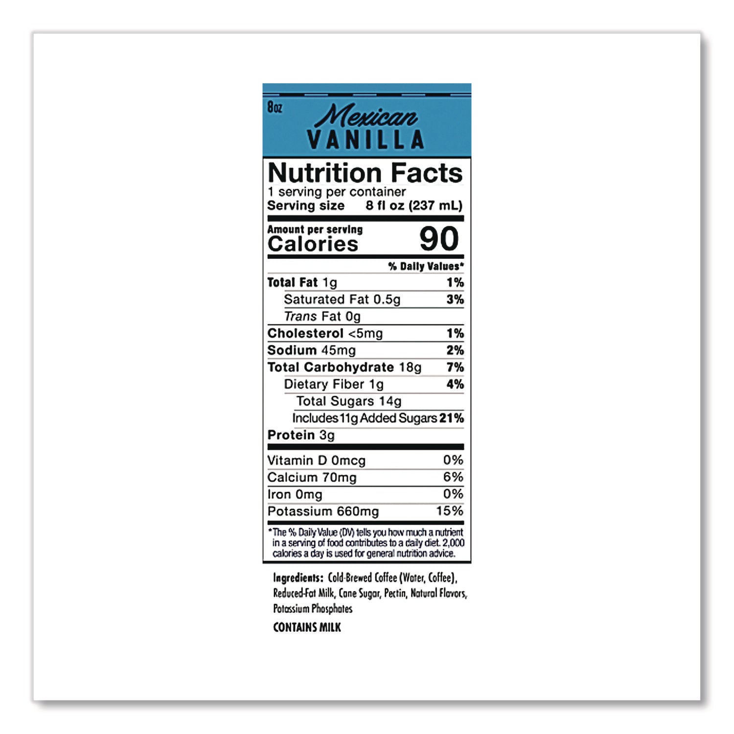 Cold Brew Coffee + Protein, Mexican Vanilla, 8 oz Can, 12/Pack