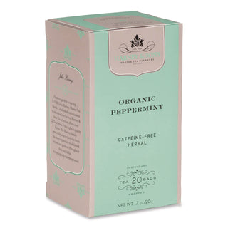 Premium Tea, Organic Peppermint Herbal Tea, Individually Wrapped Tea Bags, 20/Box