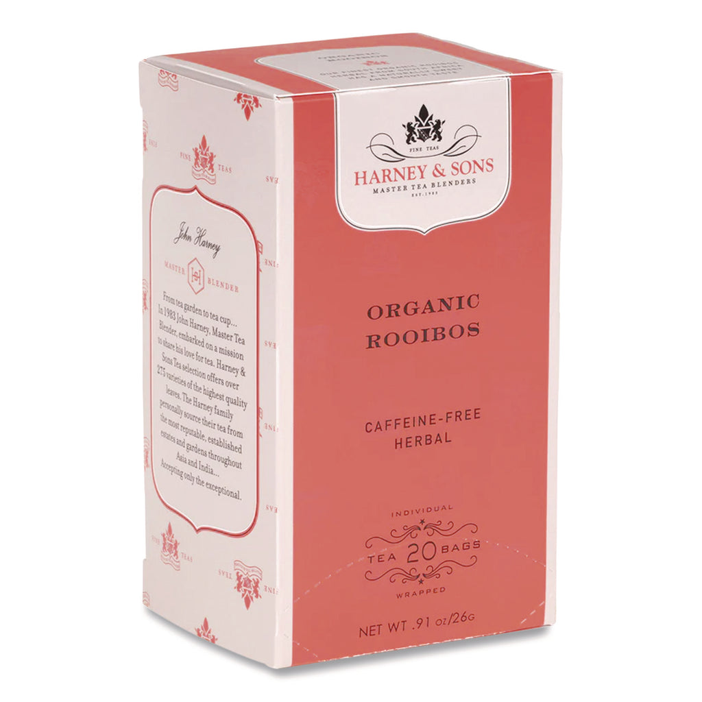 Premium Tea, Organic Rooibos Herbal Tea, Individually Wrapped Tea Bags, 20/Box