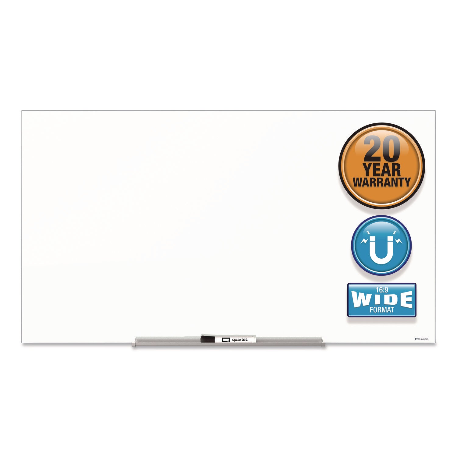 InvisaMount Magnetic Glass Marker Board, 50 x 28, White Surface