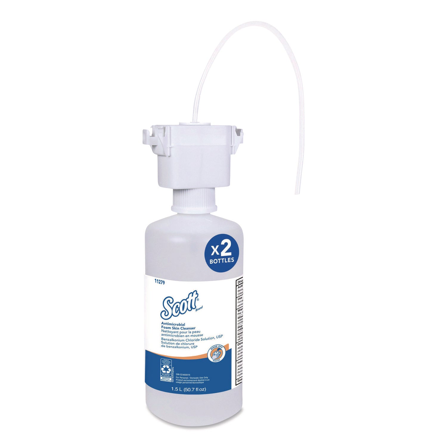 Antimicrobial Foam Skin Cleanser, Unscented, 1,500 mL Refill, 2/Carton