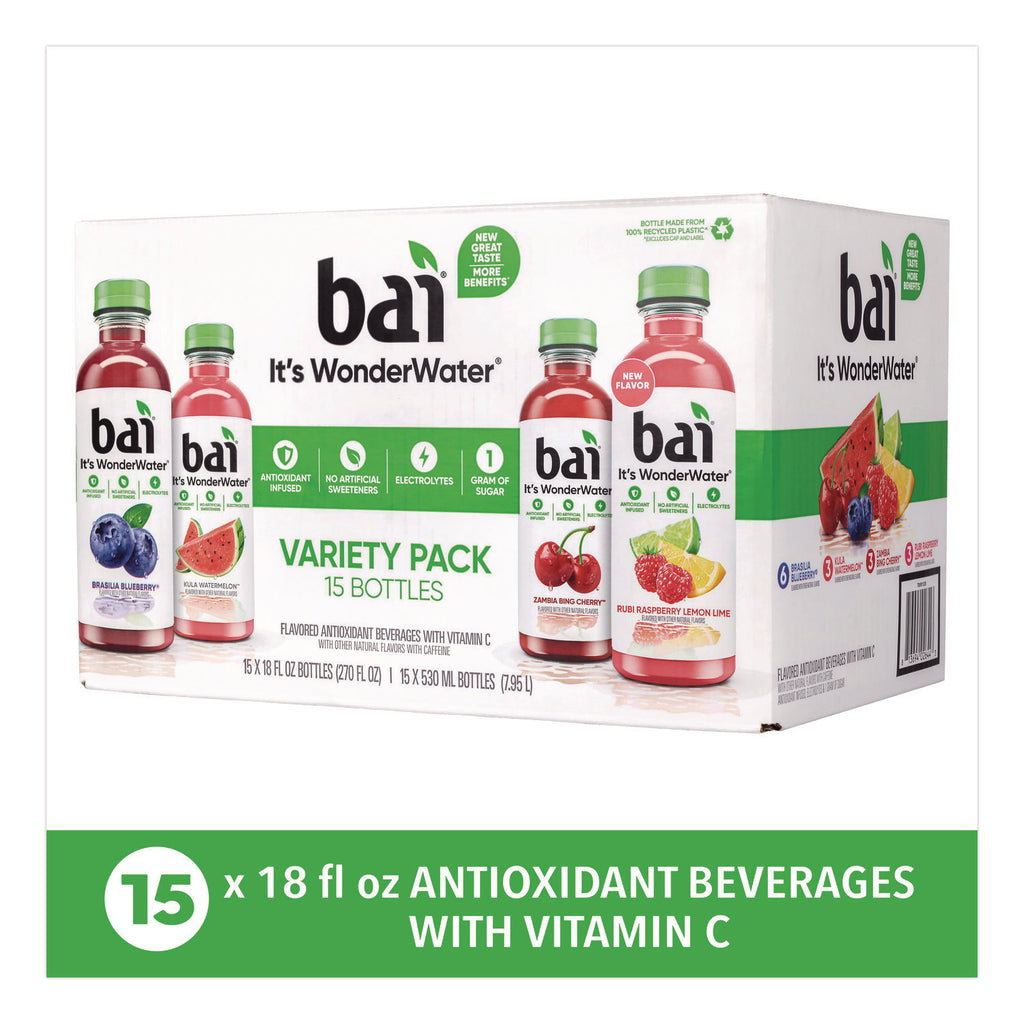 Antioxidant Infused Beverage, Variety Pack, 18 oz Bottle, 15/Carton, Ships in 1-3 Business Days