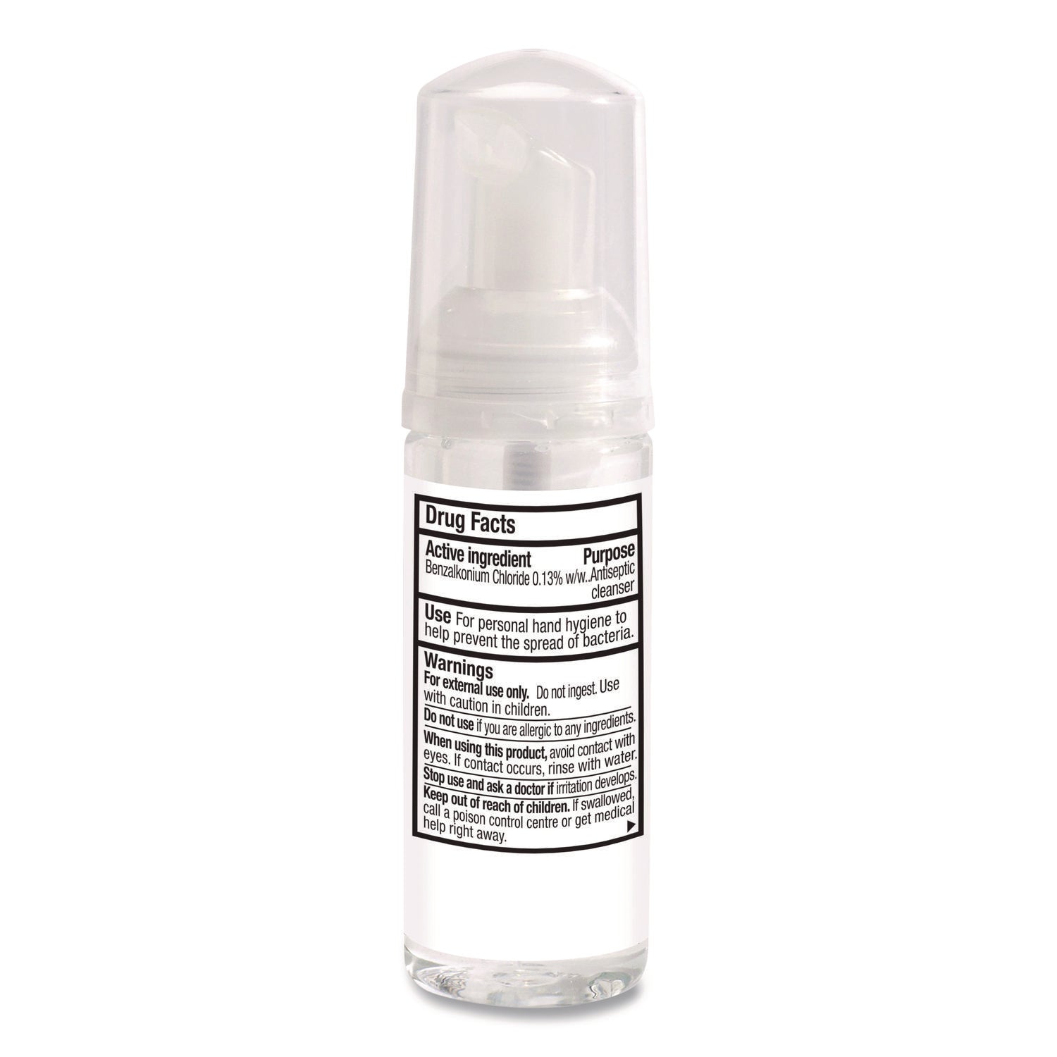 Alcohol-Free Foam Hand Sanitizer, 1.5 oz Pump Bottle, Unscented, 24/Carton