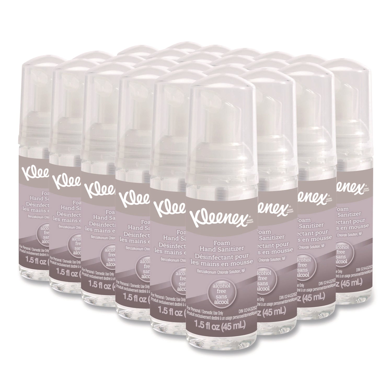 Alcohol-Free Foam Hand Sanitizer, 1.5 oz Pump Bottle, Unscented, 24/Carton