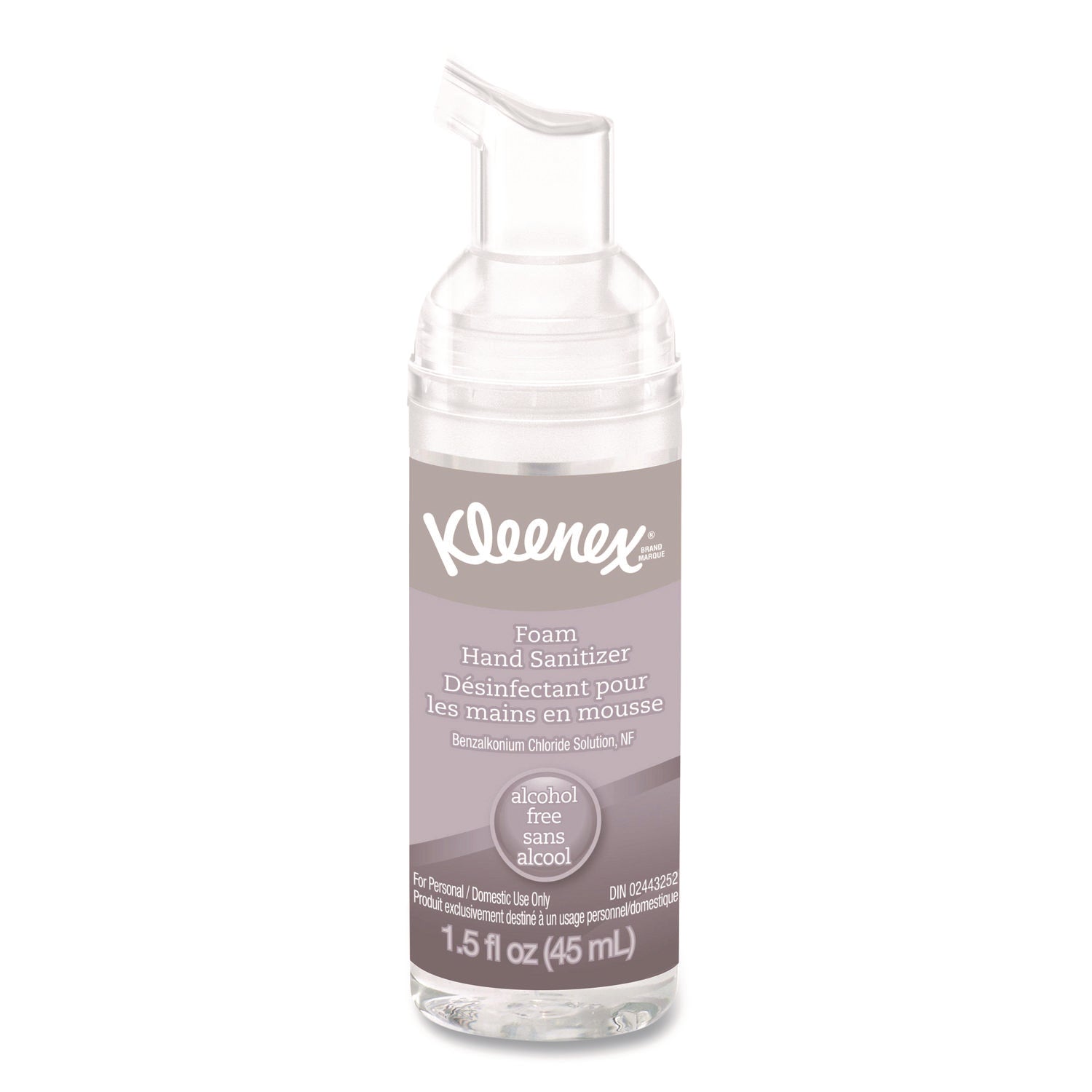 Alcohol-Free Foam Hand Sanitizer, 1.5 oz Pump Bottle, Unscented, 24/Carton