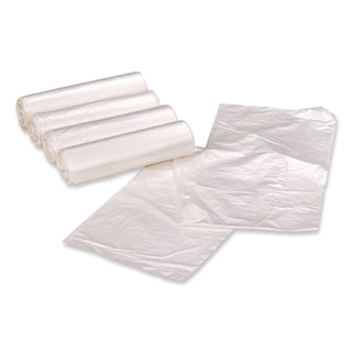 Linear Low Density Clear Recycled Can Liners, 60 gal, 1.5 mil, 38" x 58", Clear,10 Bags/Roll, 10 Rolls/Carton