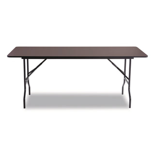 OfficeWorks Classic Wood-Laminate Folding Table, Curved Legs, Rectangular, 72" x 30" x 29", Walnut