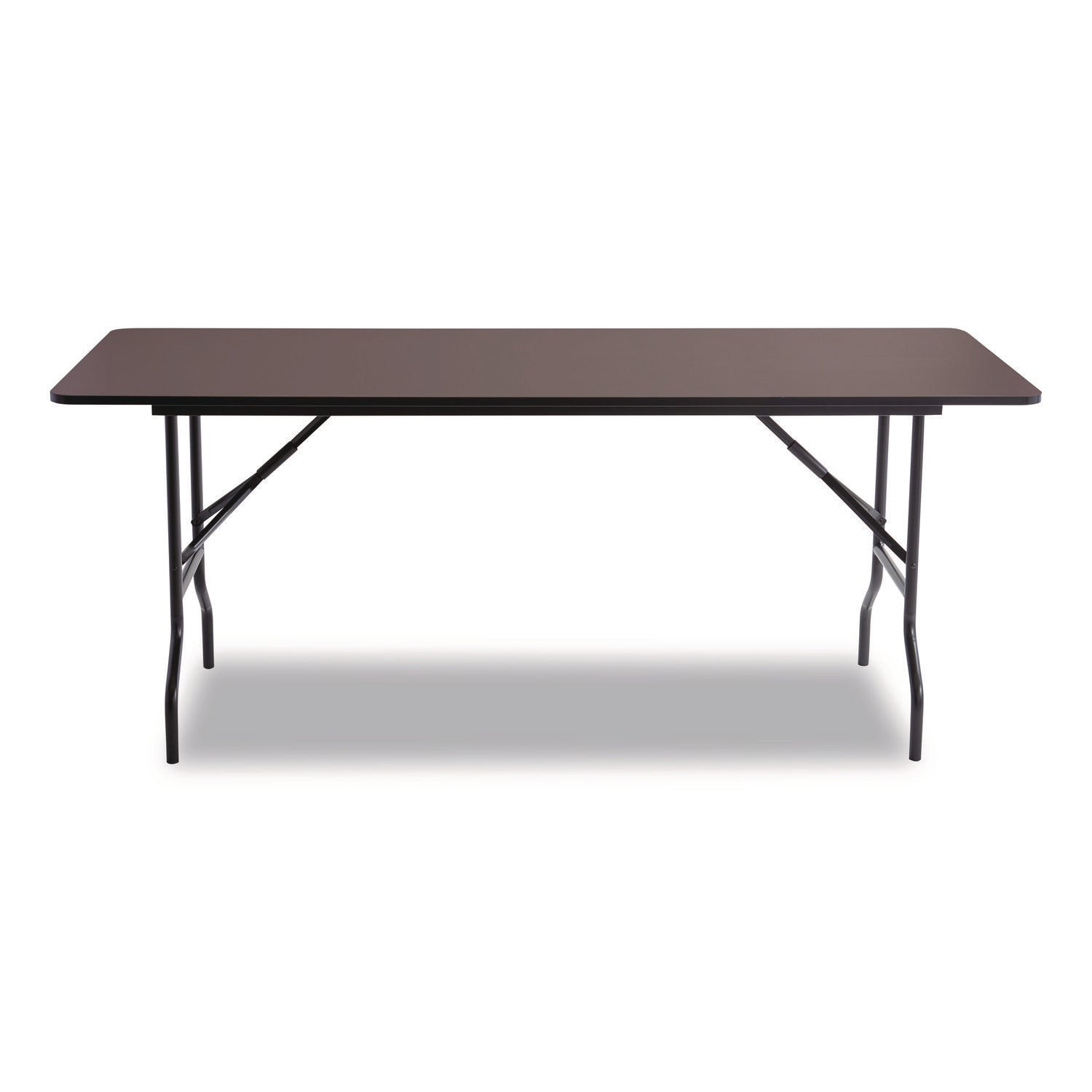 OfficeWorks Classic Wood-Laminate Folding Table, Curved Legs, Rectangular, 72" x 30" x 29", Walnut