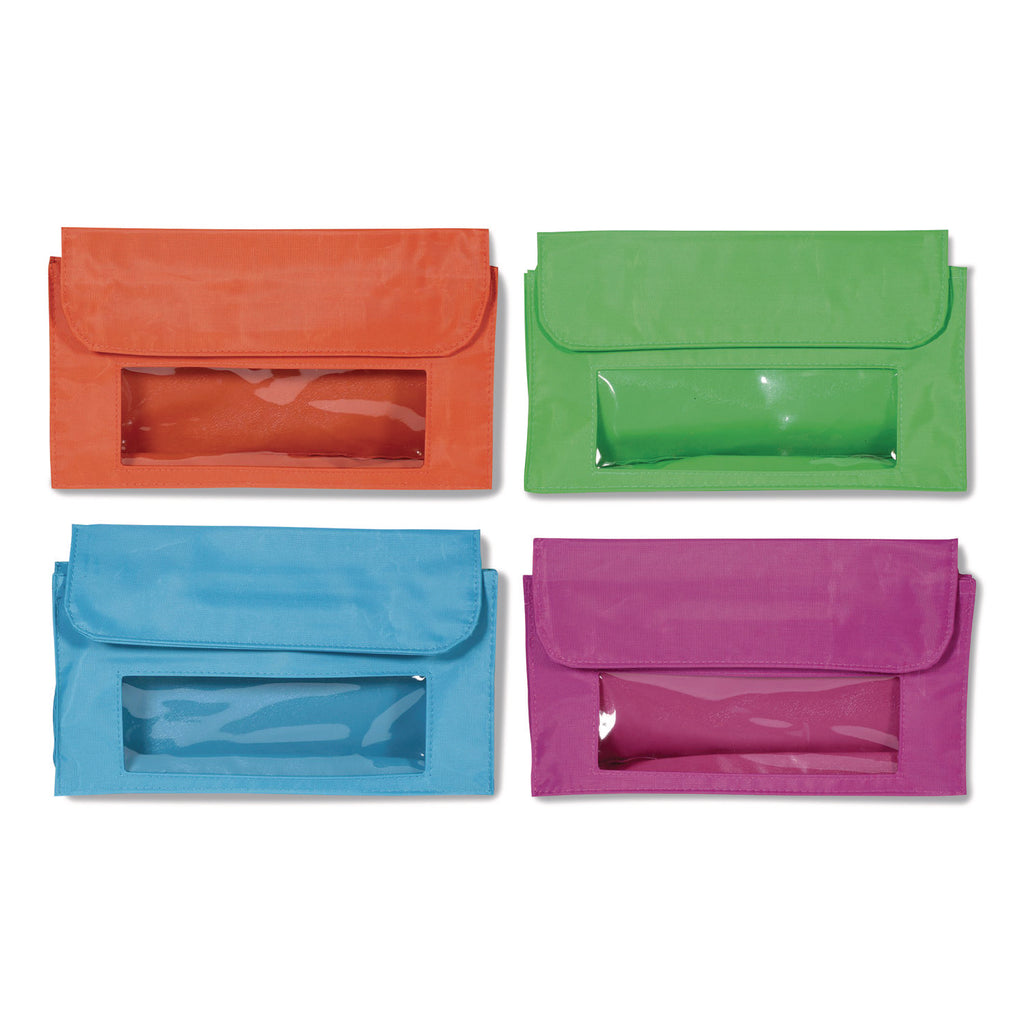 Learning Resources Magnetic Storage Pocket Set - 5.5" Height9.5" Length - Sturdy, Magnetic - Red - 4 / Set