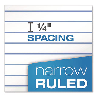 Gold Fibre Writing Pads, Narrow Rule, 50 White 8.5 x 11.75 Sheets, Dozen