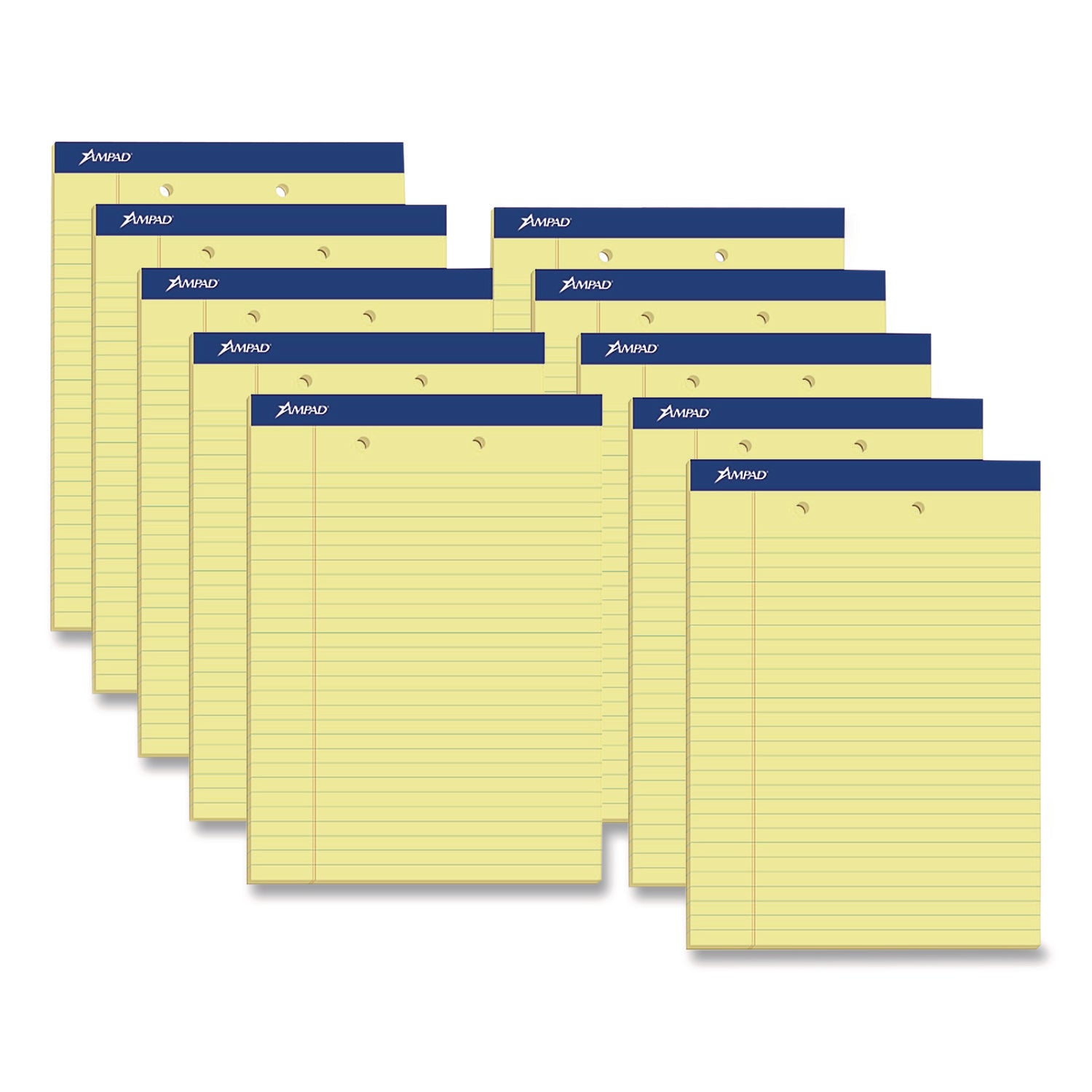 Ampad Perforated Ruled Pads, Sold as 1 Dozen, 12 Each per Dozen