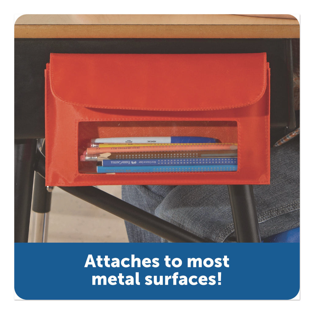 Learning Resources Magnetic Storage Pocket Set - 5.5" Height9.5" Length - Sturdy, Magnetic - Red - 4 / Set