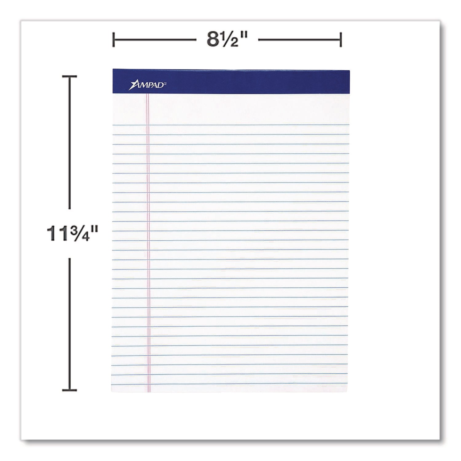 Ampad Basic Perforated Writing Pads, Sold as 1 Dozen, 12 Pad per Dozen