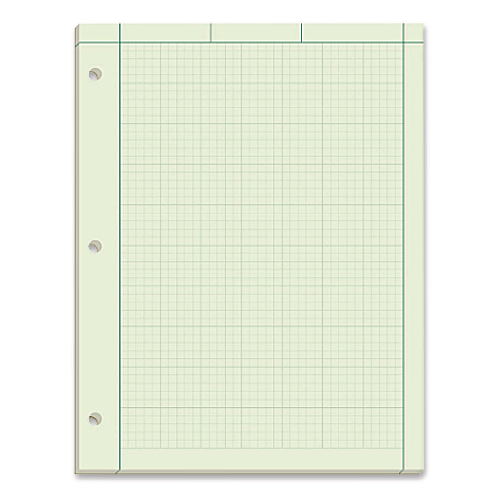 Evidence Engineer's Computation Pad, Cross-Section Quadrille Rule (5 sq/in, 1 sq/in), 200 Green-Tint 8.5 x 11 Sheets