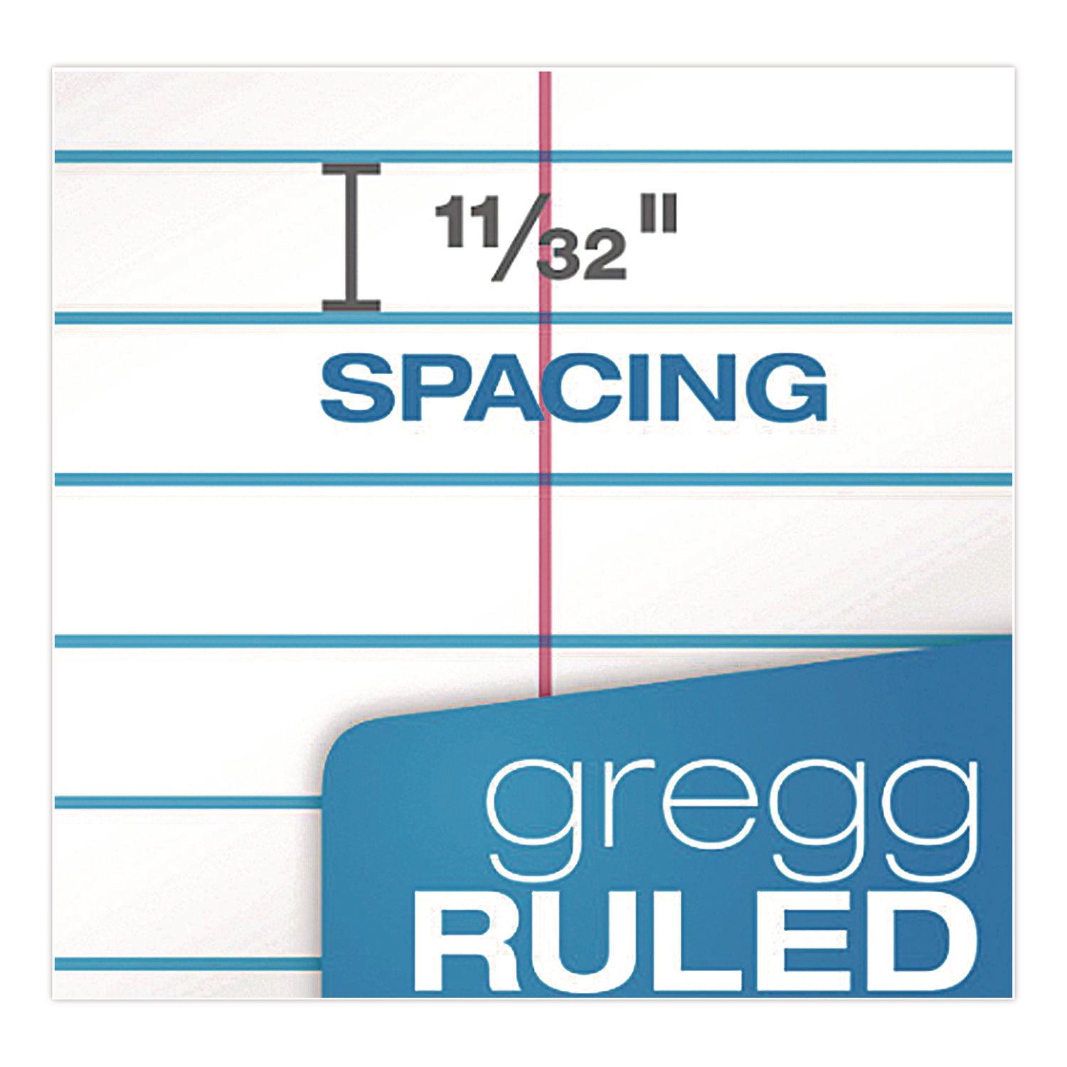 Steno Pads, Gregg Rule, White Cover, 60 Green-Tint 6 x 9 Sheets
