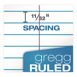 Steno Pads, Gregg Rule, White Cover, 60 Green-Tint 6 x 9 Sheets