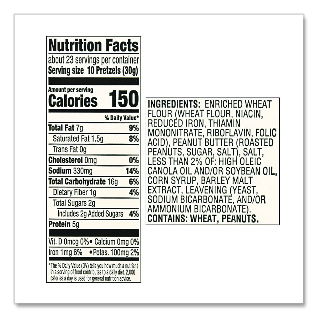 Peanut Butter Filled Pretzel Nuggets, 44 oz Canister