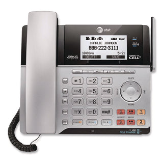Connect to Cell TL86103 Two-Line Corded/Cordless Phone, Corded Base Station and 1 Additional Handset, Black/Silver
