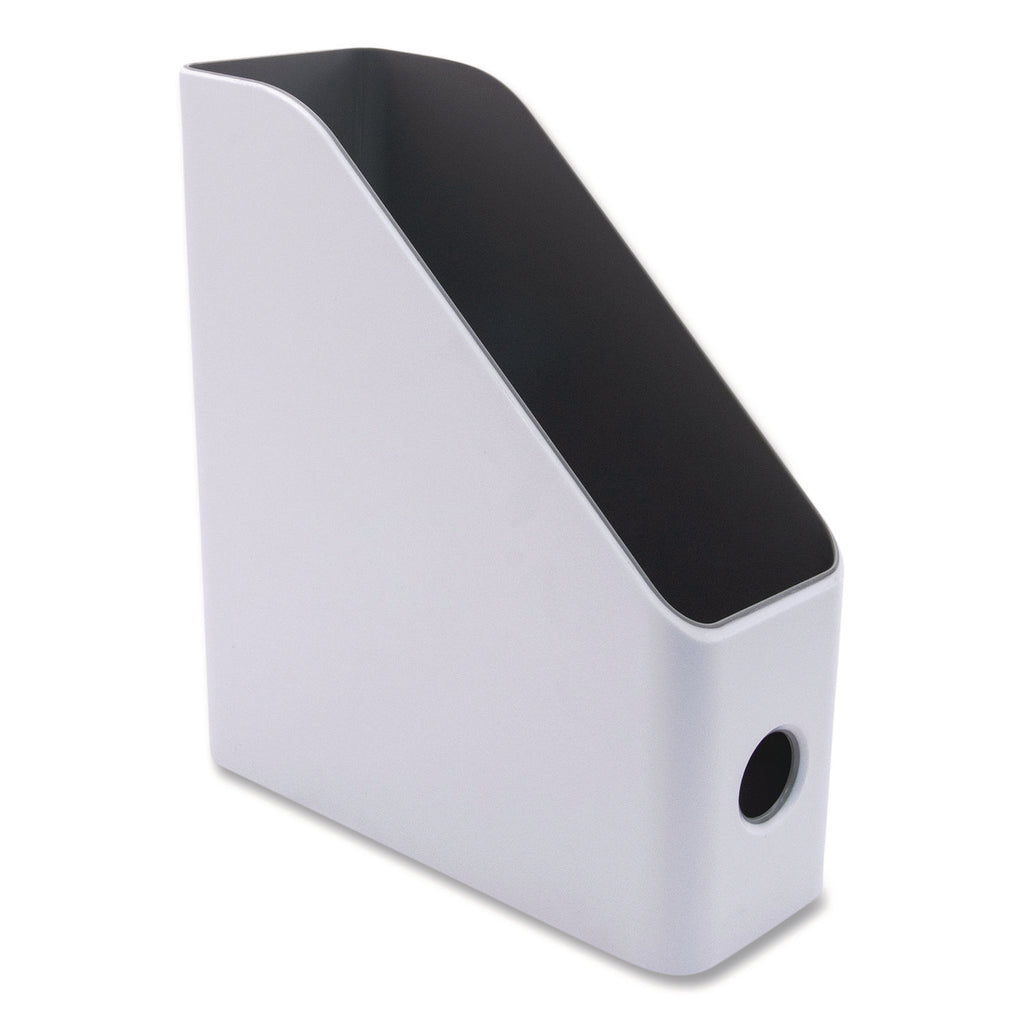 Fusion Magazine File, 4.25 x 9.5 x 12, White/Gray
