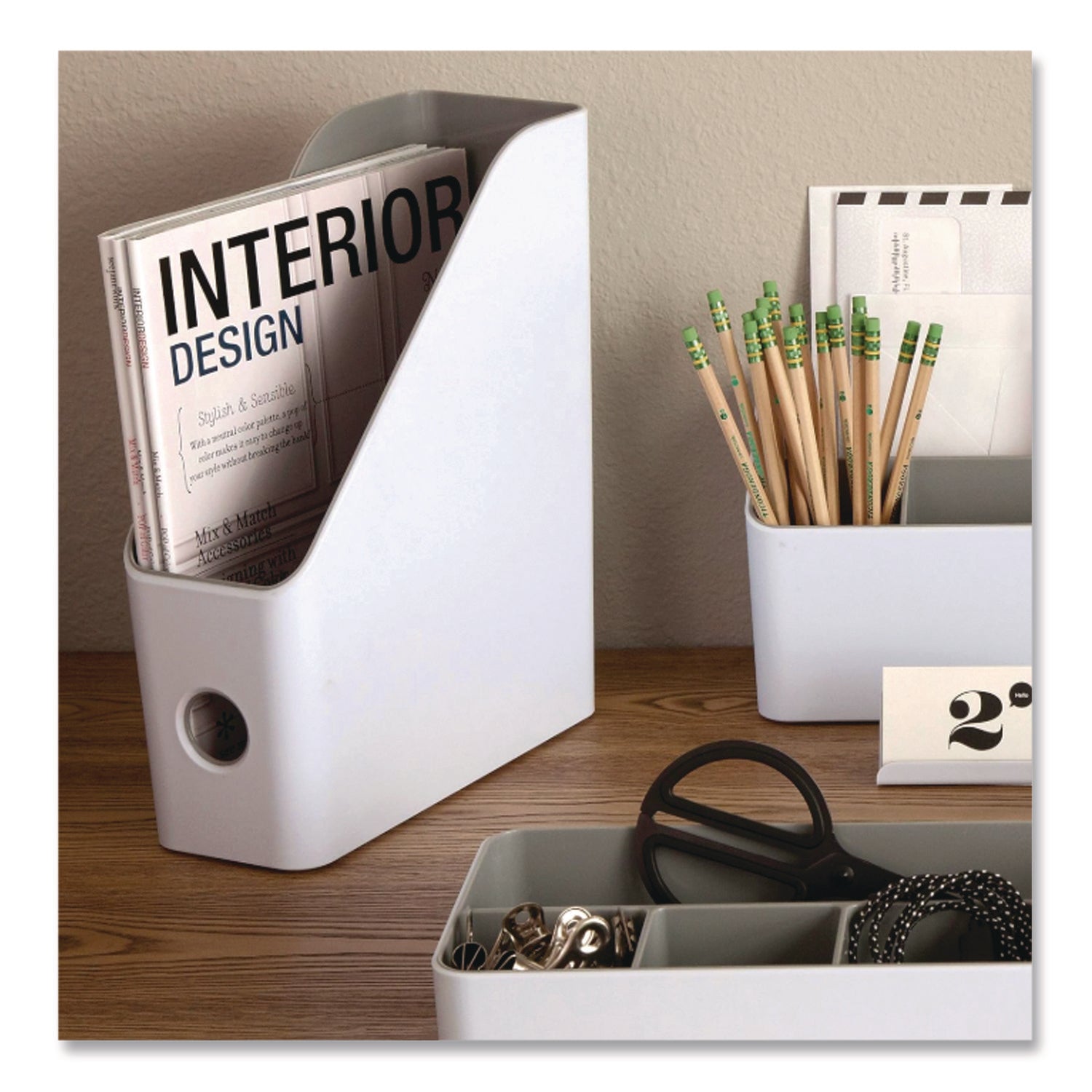 Fusion Magazine File, 4.25 x 9.5 x 12, White/Gray