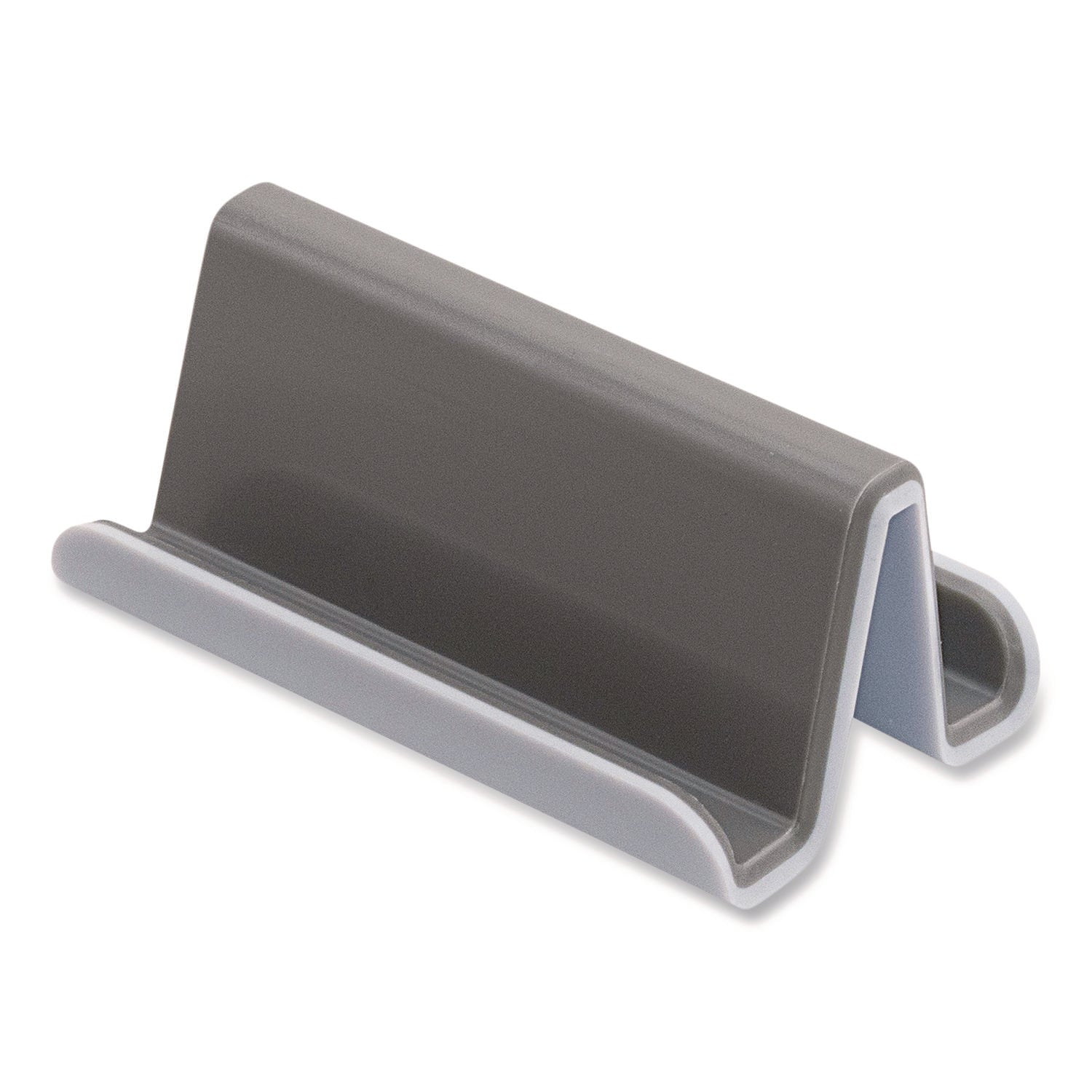 Fusion Double-Sided Business Card Holder, Holds 2.25 x 4 Cards, Polypropylene, Gray/White